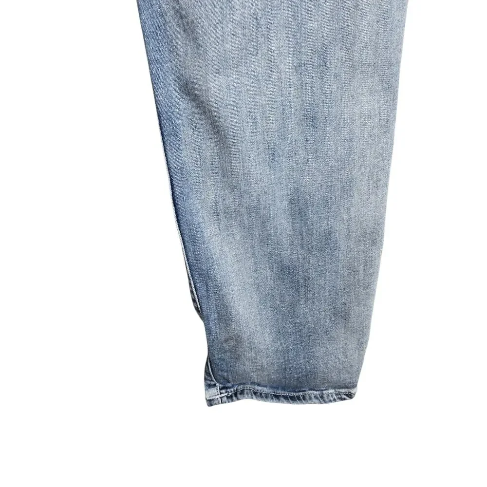 True Religion Ricky Relaxed Straight Jeans Mens 36x33 Light Wash Blue Denim